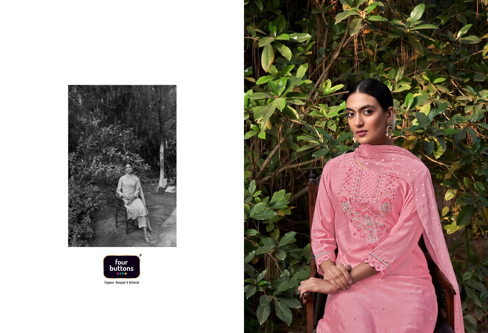 Four Buttons Muraad Exclusive Designer Wholesale Readymade Suits